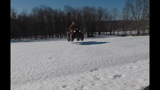 Tires chains or not Testing them on bald ATV tires [upl. by Ocsinarf]