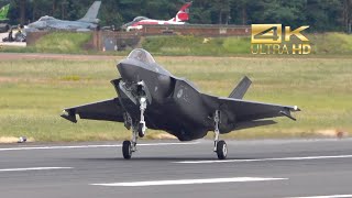 4K 2x Lockheed Martin F35A Lightning II Royal Netherlans Air Force arrival RAF Fairford RIAT 2023 [upl. by Natek]