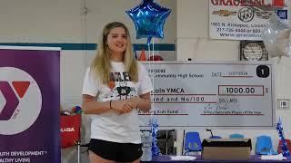 Gatorade Player of the Year Kloe Froebe presents a 1000 check to Lincoln YMCA Chairman Gandenberger [upl. by Iloj237]