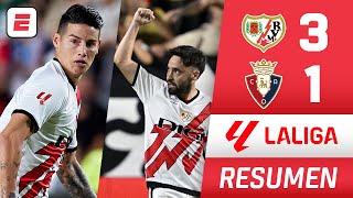 RAYO VALLECANO selló contundente triunfo ante OSASUNA con debut de JAMES RODRÍGUEZ  La Liga [upl. by Nylyahs701]