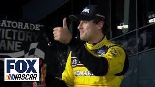 Ryan Blaney wins Duel 1  2018 DAYTONA 500  NASCAR on FOX [upl. by Rory]