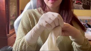 ASMR latex surgical gloves unboxing part 1 ❤️ [upl. by Attenrev23]