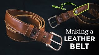 Making a Leather Belt with Hidden Compartment  Week 4352 [upl. by Ordisi]