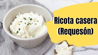 Ricota casera DESCREMADA fácil Queso Requeson [upl. by Leryt]