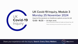 UK Covid 19 Inquiry  Module 3 Hearing  25 November 2024 PM [upl. by Gabie]