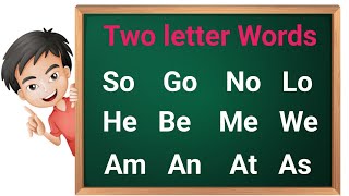 Two letter words  Two letter words in English  so go no lo  two letter words phonics [upl. by Swerdna275]