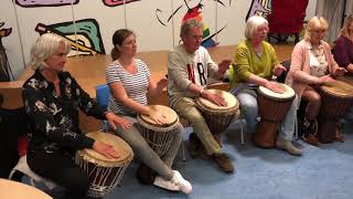 Patrick Ngambi playing the Djembé rhythm Fatou Yo  in Krommenie [upl. by Deadman]