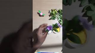 diy clay making flowers pot  viral shorts video [upl. by Anotyad]