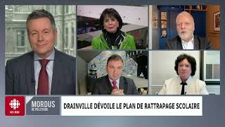 Mordus de politique  Drainville dévoile le plan de rattrapage scolaire [upl. by Cypro]