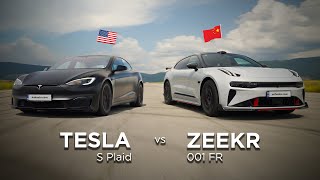 Tesla Model S Plaid vs Zeekr 001 FR  Are Chinese EVs Getting Faster [upl. by Johnstone]