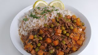 Peas and Carrots Stew With ground Beef  Bazella w Riz  يخنة البازيلا باللحمة المفرومة [upl. by Parsaye861]