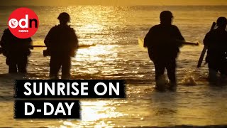 DDay Anniversary Hundreds Watch Stunning Sunrise Over Normandy Beaches [upl. by Vlad]