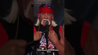 Hulk Hogan rips his shirt off during speech at RNC [upl. by Laehpar250]