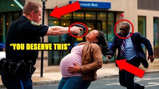 RACIST COP ATTACKS A PREGNANT BLACK WOMAN BUT HE DIDNT IMAGINE WHO HER HUSBAND WAS [upl. by Verlee386]