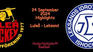 LULEÅ VS LEKSAND  24 SEPTEMBER 2024  SHL  HIGHLIGHTS [upl. by Takken]