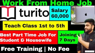 Online Teaching Job From Home  Turito  Work From Home Jobs  Online Jobs at Home  Part Time Job [upl. by Dirtsa986]