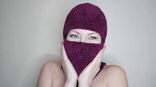 Fluffy balaclava hand knit [upl. by Alyaj]