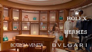 HERMES bags collection fall 2024 BOTTEGA VENETA ROLEX watches Luxury shopping in Switzerland [upl. by Yellhsa895]