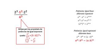 08 Operacions amb potències mulplicació divisió i potència [upl. by Bruell]