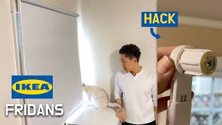 IKEA FRIDANS roller blinds installation and how to hack the control stick on the left  DIY [upl. by Aeynod]