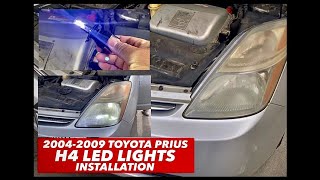 2004  2009 TOYOTA PRIUS H4 LED LIGHTS HEADLIGHT BULB INSTALLATION [upl. by Sancha]