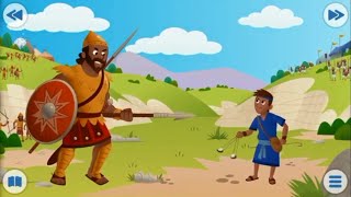 Biblia para Niños  David y Goliat  1 Samuel 1617 [upl. by Ymrej]