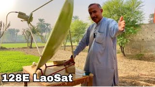 How To Set 128E Laosat Satellite on 4 Feet Dish Antenna in 1 Minute [upl. by Amr]