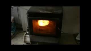 Wood heater to a waste oil heater [upl. by Eirrot]