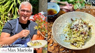 PASTA LINGUINE AL PESTO DI BASILICO POMODORI SECCHI e MANDORLE  Ricetta di Chef Max Mariola [upl. by Jules489]