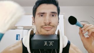 ASMR Camera Brushing and Spanish Whispers binaural male [upl. by Inafit]