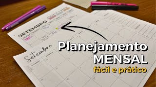 PLANEJAMENTO MENSAL FÁCIL como planejar o mês e atingir suas metas [upl. by Vita]