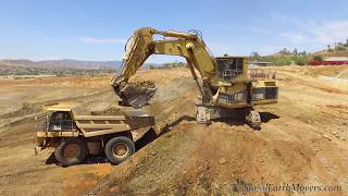 2 CATERPILLAR 5130B mass excavators on housing project [upl. by Mick]