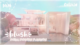 Bloxburg  Blush Summer Mega Mansion Exterior  House Build  147k [upl. by Dlopoel]