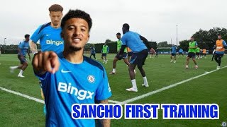 SANCHO GETS TO WORK  Jadon Sanchos First Chelsea Training Session [upl. by Alli]