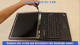 Laptop Screen Replacement  Removal Instructions for IBM Thinkpad T60 [upl. by Innos440]