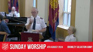 Bromley Temple Salvation Army  Sunday Blessing  4th August 2024 [upl. by Hackney]