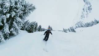 Ski Arlberg  St Anton  Powder skiing on a gloomy day [upl. by Anilemrac]