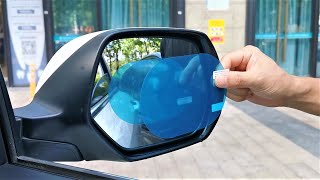 Rainproof Film for Car Rearview Mirror Nano coating protective film Anti Water Mist  Does It Work [upl. by Enyr527]