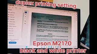 Epson M2170 Printer Duplex printing settings [upl. by Nedi762]