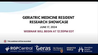 Geriatric Medicine Resident Research Showcase [upl. by Obe]