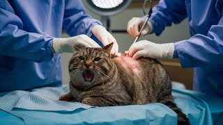 cat operation 😭😓😨 youtubevideo animals viralvideo cat aicat catfamily [upl. by Girovard]