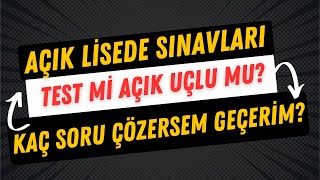 Açık Öğretim Lise Sınavları Nasıl Olacak [upl. by Irrac]