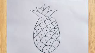 how to draw pineapple drawing easy step by stepDrawingTalent [upl. by Eiznyl]