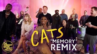 Jimmy Fallon the Cast of Cats amp The Roots Remix quotMemoryquot Classroom Instruments [upl. by Konikow]