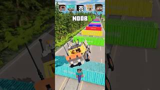 NOOB vs PRO vs HACKER vs HEROBRINE Car Jump Challenge Over Containers  BeamNGDrive [upl. by Ioved]