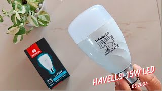 Havells Classy Cool Day Light LED Bulb Review  Havells 15W LED Bulb  Havells Bulb Unboxing amp Demo [upl. by Atekehs846]