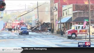 Crews battle multiple structure fire in Decherd TN [upl. by Soble813]