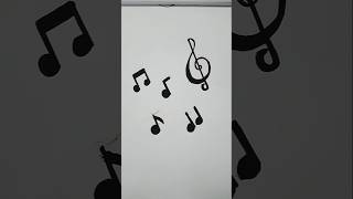 How to draw Music Notes easydrawing art shortvideo [upl. by Arber506]