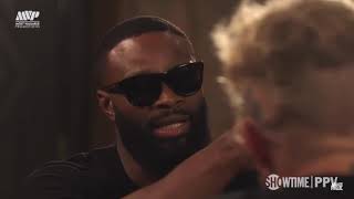 Best Moments Tyron Woodley face to face with Jake Paul hosted by Ariel Helwani [upl. by Oirromed]