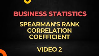 Spearmans rank correlation coefficient [upl. by Chak]